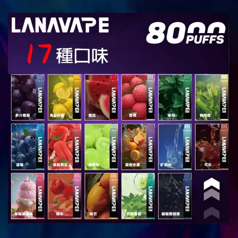 LANA 8000 拋棄式電子煙外觀展示
